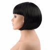 Short Bob Cut Synthetic Fake Hair - Black