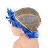 Short Bob Cut Synthetic Fake Hair - Blue