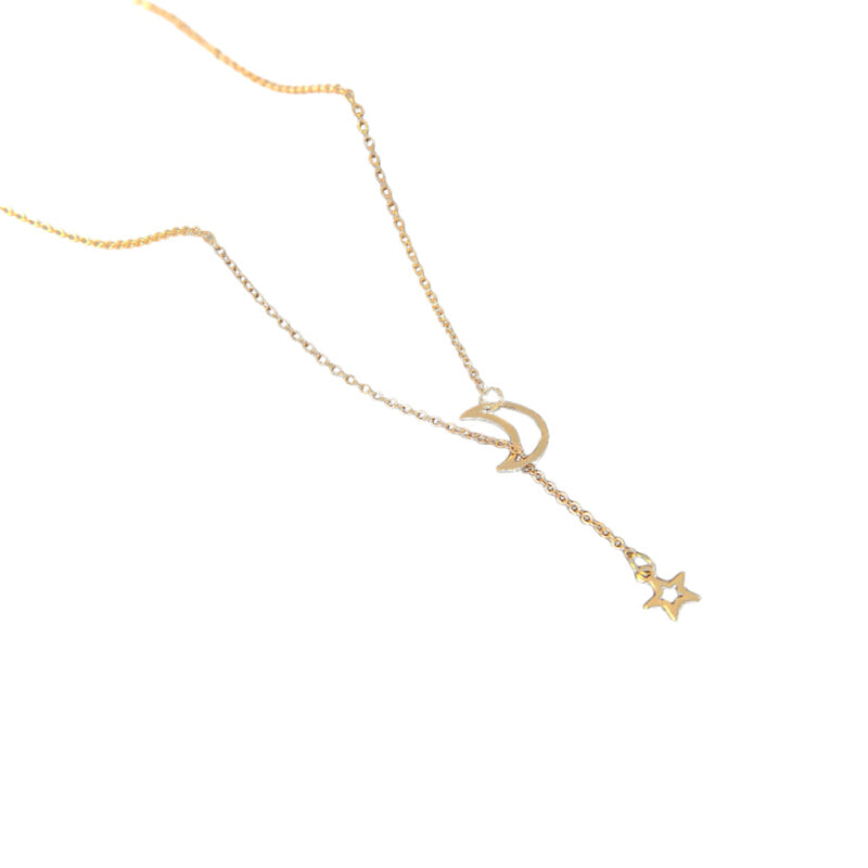 Simple Premium Moon Star Pendant - Gold
