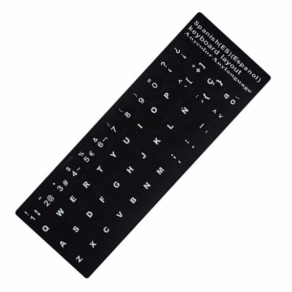 تصميم ملصقات لوحة مفاتيح سطح المكتب الإسبانية - الأسود