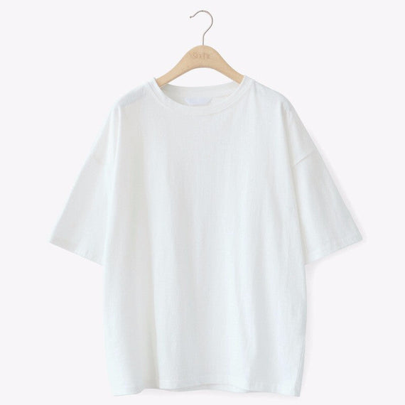Stylish Women Cotton Elastic Loose Shirt - White