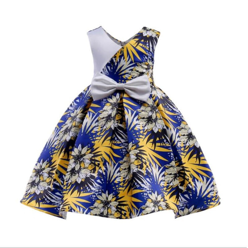 Summer Princess Kids Party Dress - Yellow