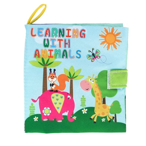 كتاب Coolplay Baby First Fabric Book القابل للغسل القابل للغسل كتاب Squeak Rattle Crinkle Toy لحيوانات أطفال الأطفال الرضعية