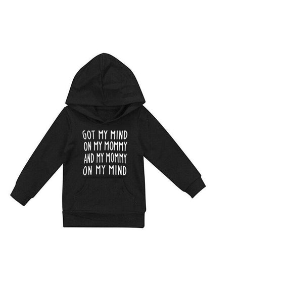 قميص من النوع الثقيل المغطى بالطفل - أسود