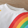 Toddler Rainbow Print Sweater - White