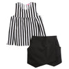 Toddler Stripe Tops Shirt & Short - Black