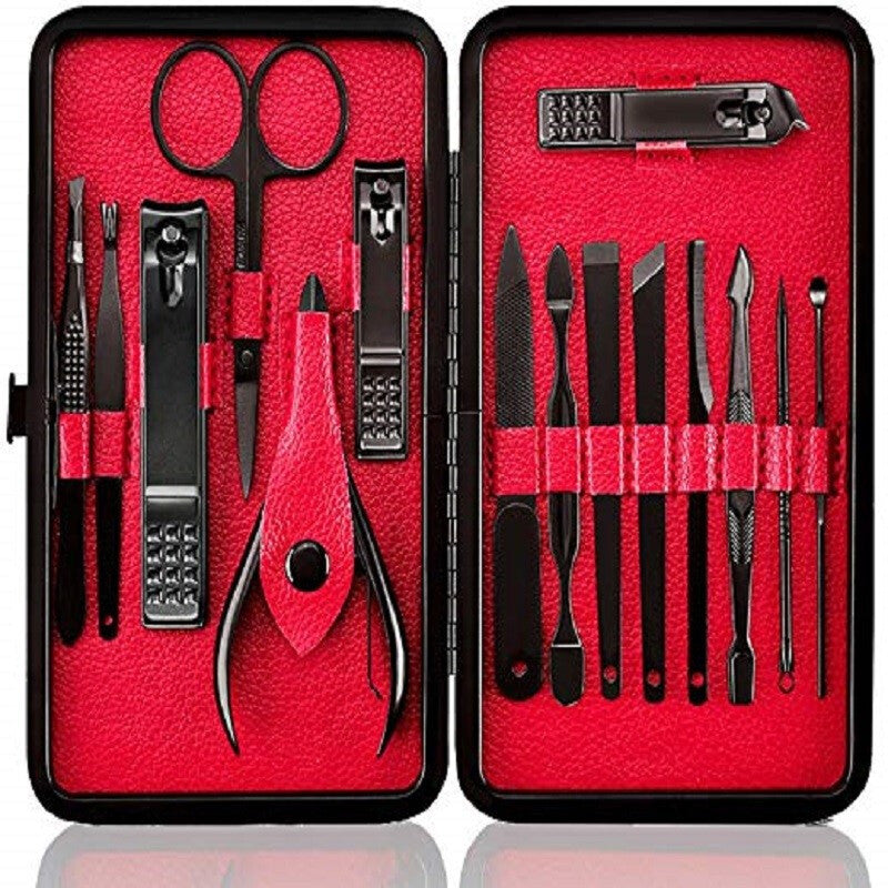 Tseoa Nail Clipper Grooming Manicure Set - Red
