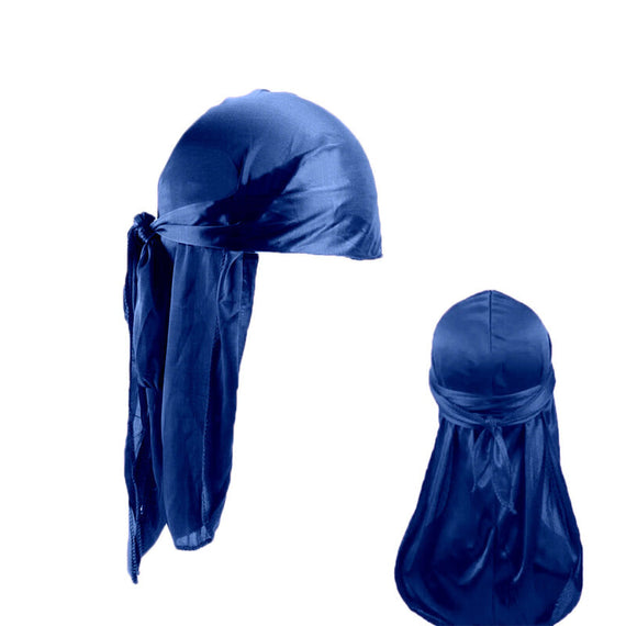 باندانا القرصان الناعمة من الحرير للجنسين من Doo Durag - أزرق ملكي 