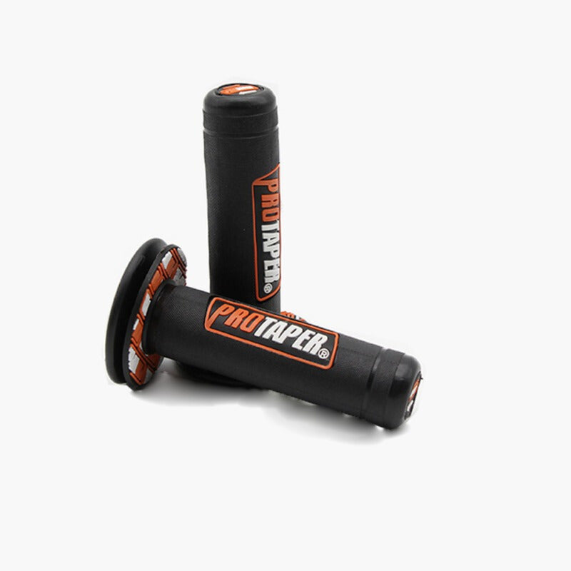Universal Motorbike High Quality Handle Grip - Black Orange