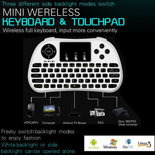 P9 2.4G RF لوحة مفاتيح لاسلكية فلاش لوحة مفاتيح بإضاءة سوداء مع لوحة اللمس والماوس كومبو مفاتيح الوسائط المتعددة المحمولة جهاز التحكم عن بعد لجهاز Android TV BOX PC Smart TV HTPC Tablet Smartphone