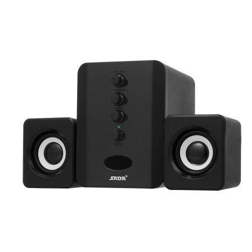 SADA D-202 USB مجموعة سماعات بلوتوث السلكية مكبرات صوت للكمبيوتر مشغل موسيقى باس مضخم صوت صندوق صوت للكمبيوتر المكتبي والكمبيوتر اللوحي والهاتف الذكي