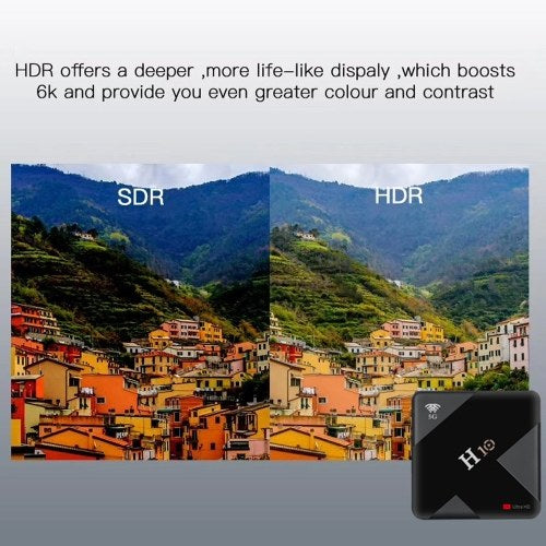 H10 Android 9.0 Smart TV Box 4K مشغل الوسائط 64 جيجابايت