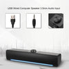 V-196 مكبر صوت للكمبيوتر USB شريط سلكي ستيريو مضخم صوت مشغل موسيقى باس صندوق صوت محيطي 3.5 مللي متر مدخل صوت لأجهزة الكمبيوتر المحمول