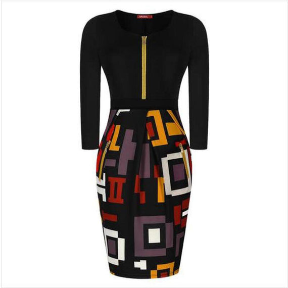 فستان كلاسيكي بقصة ضيقة - أسود