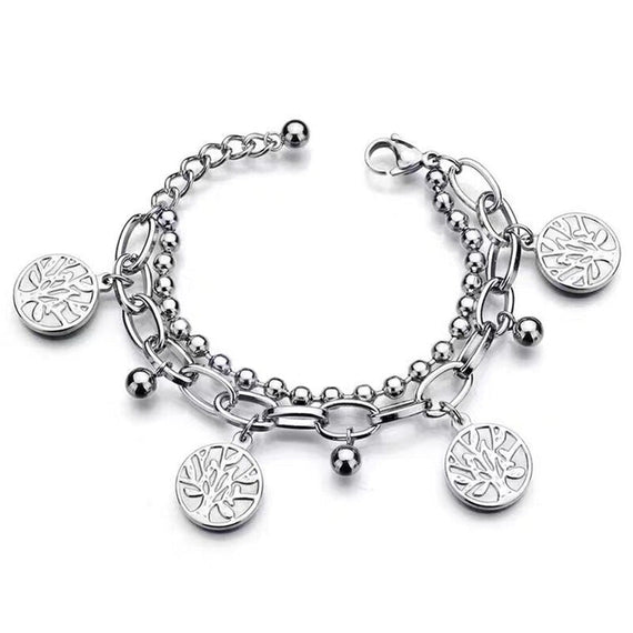 Vintage Premium Double Layer Bracelet - Silver