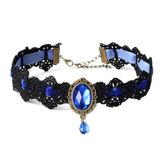 طوق قلادة فاخر عتيق - أزرق