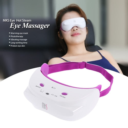 MKS Eye SPA مدلك البخار الساخن مدلك العين تهتز تدليك العيون العلاج بالضوء أدوات تجميل العيون شحن USB
