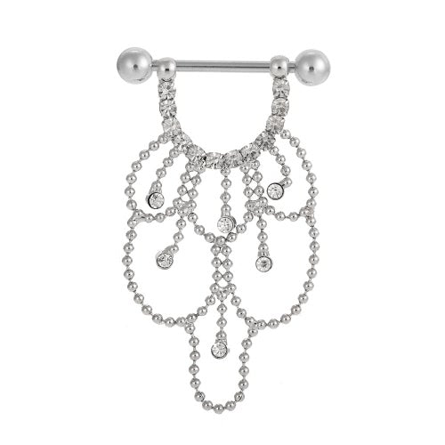 حلمة بار الحلقة حلقة الايفور مثير تتدلى درع الفولاذ المقاوم للصدأ الجسم المجوهرات للرجال والنساء