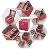Handheld Portable Fashion High Grade PU Leather Jewelry Box 3 Layers Holder Storage Square Cube Case Watch Necklace Ring Earring Accessories Display With Makeup Mirror Gift