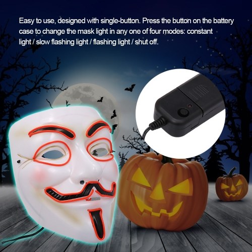 Halloween Mask Wire LED Light Up Cosplay Glowing Masks
