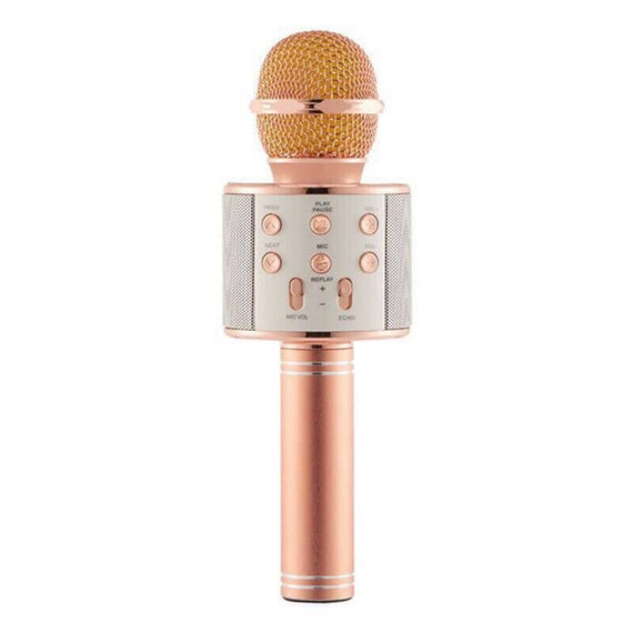 WS858 Portable Wireless Karaoke Microphone - Rose Gold