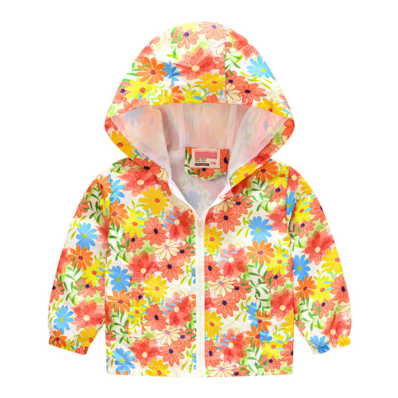 Windproof Zipper Hooded Jacket - Orange