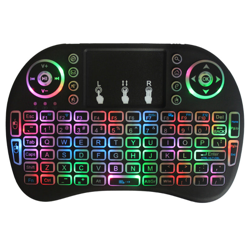 Wireless Keyboard With TouchPad Mouse - Black