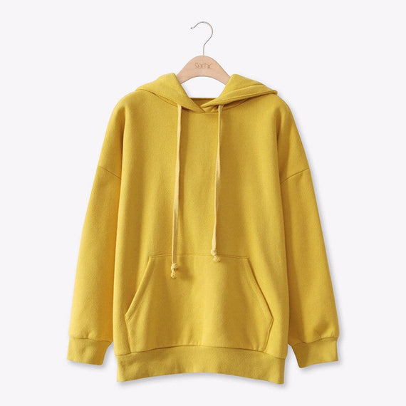 هوديس نسائي بأكمام طويلة - أصفر