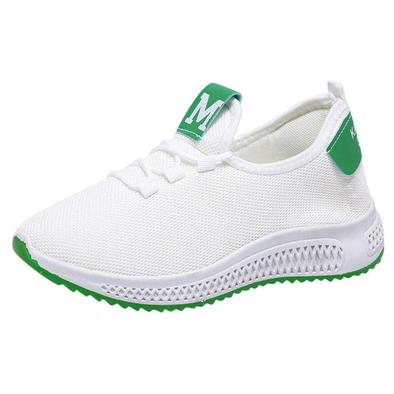 Women Mesh Casual Shoes - White & Green