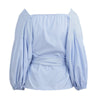 Women Off Shoulder Cross Blouse - Blue