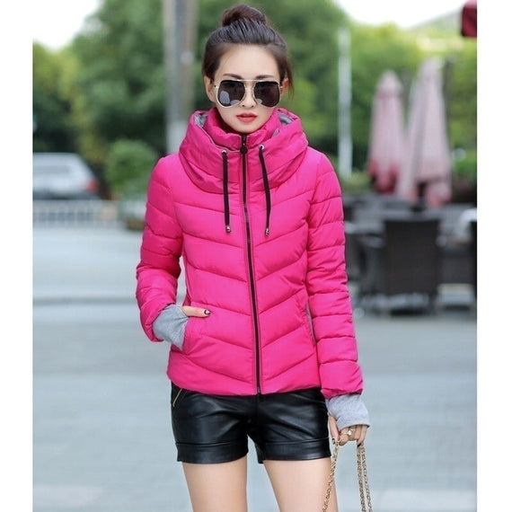 سترة نسائية مبطنة بالقطن مقاس كبير - أرجواني