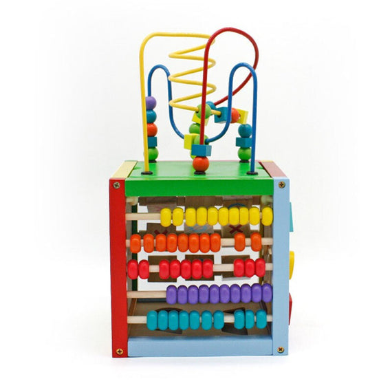 مكعب متاهة من الخرز الخشبي - قوس قزح