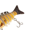 Lixada 85mm 11g 3.3" 6-segement Multi Jointed Fishing Life-like Hard Lure Minnow Swimbait Bait 2 Treble VMC Hooks