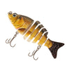 Lixada 85mm 11g 3.3" 6-segement Multi Jointed Fishing Life-like Hard Lure Minnow Swimbait Bait 2 Treble VMC Hooks