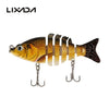 Lixada 85mm 11g 3.3" 6-segement Multi Jointed Fishing Life-like Hard Lure Minnow Swimbait Bait 2 Treble VMC Hooks