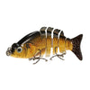 Lixada 85mm 11g 3.3" 6-segement Multi Jointed Fishing Life-like Hard Lure Minnow Swimbait Bait 2 Treble VMC Hooks