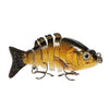 Lixada 85mm 11g 3.3" 6-segement Multi Jointed Fishing Life-like Hard Lure Minnow Swimbait Bait 2 Treble VMC Hooks