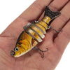 Lixada 85mm 11g 3.3" 6-segement Multi Jointed Fishing Life-like Hard Lure Minnow Swimbait Bait 2 Treble VMC Hooks