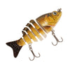 Lixada 85mm 11g 3.3" 6-segement Multi Jointed Fishing Life-like Hard Lure Minnow Swimbait Bait 2 Treble VMC Hooks