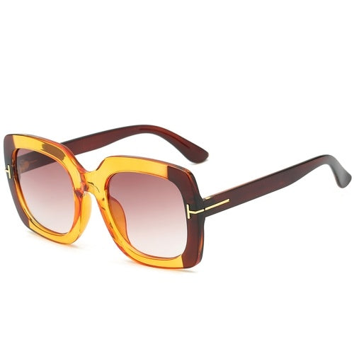 نظارات شمسية عصرية للنساء بإطار مربع من الأشعة فوق البنفسجية 400 وعدسة حماية مزدوجة الألوان نظارات شمسية للنساء ظلال نظارات 