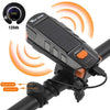 WEST BIKING الطاقة الشمسية إضاءة دراجة هوائية USB قابلة للشحن LED ركوب الدراجات العلوي مقاوم للماء دراجة القرن مصباح تحذير