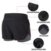 Women 2-in-1 Running Shorts Quick Drying Breathable Active Training Jogging Cycling Workout Shorts with Liner