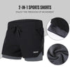 Women 2-in-1 Running Shorts Quick Drying Breathable Active Training Jogging Cycling Workout Shorts with Liner