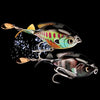 LIXADA 3.7in / 0.60oz طعم Topwater Wobbler Bait نابض بالحياة سمكة ذهبية صناعية مع ذيل دوار صلب S للسباحة، طُعم صيد ناعم بذيل دوار طعوم عائم VIB Bait Crankbait عيون ثلاثية الأبعاد طُعم صيد بيونيك مع خطافات ثلاثية معالجة
