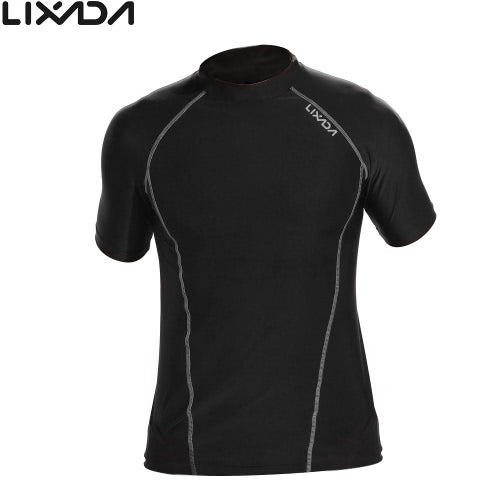 رجال lixada قصيرة الأكمام تجفيف سريع قميص قميص تي شيرت القميص للتنفس للياقة التمرين الداخلية والخارجية
