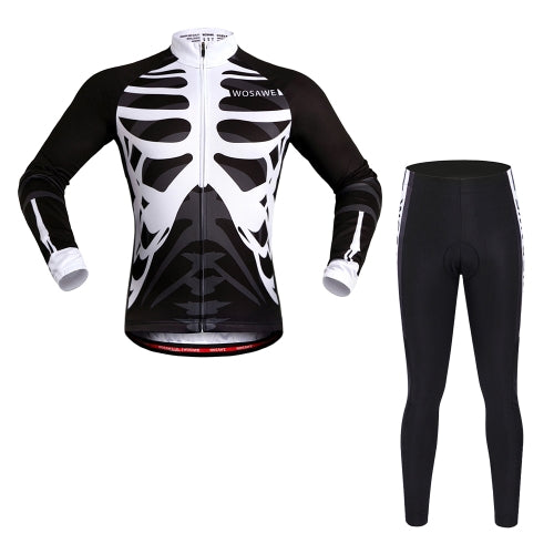 Wosawe Long Sleeve Cycling Jersey مجموعات تنفس سراويل مبطنة مبطن
