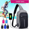 حقيبة شحن USB حقيبة حبال حزمة الكتف الصدر عبر الجسم حقيبة الظهر Daypack الدراجة ركوب الدراجات السفر المشي لمسافات طويلة حقيبة رياضية