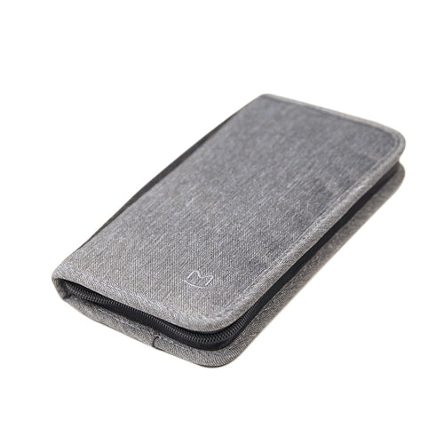 محفظة سفر عائلية لجواز السفر وبطاقة الائتمان، حافظة بسحاب، حامل جواز السفر، تذكرة الصعود، حقيبة النقود للرجال والنساء، رمادي