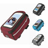 MTB Bicycle Top Tube Phone Bag for 6" Screen Size Bike Front Frame Bag with Headphone Hole