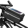 MTB Bicycle Top Tube Phone Bag for 6" Screen Size Bike Front Frame Bag with Headphone Hole